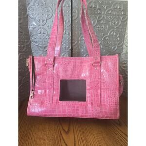 CHELSEA PAWS PET CARRIER (16x11x8) Pink Rare Faux Alligator Design